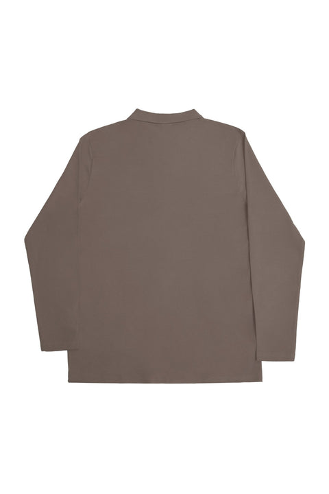Long-Sleeved Polo Striped Shirt in brushed nickel - Toplook London