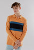 Long-Sleeved Polo Striped Shirt in butterum - Toplook London
