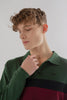 Long-Sleeved Polo Striped Shirt in sycamore green - Toplook London