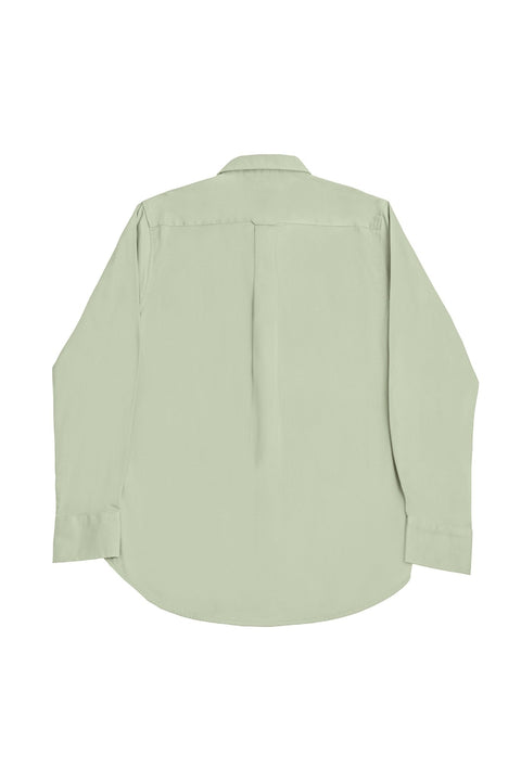 Long-Sleeved Shirt with Patch Pocket in pumice stone colour - Toplook London