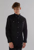 Long-Sleeved Shirt With Patch pockets in Black Colour - Toplook London