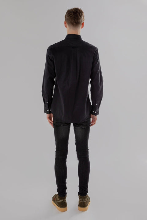 Long-Sleeved Shirt With Patch pockets in Black Colour - Toplook London