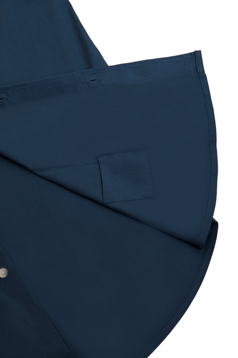 Long-Sleeved Shirt with Patch Pockets in Blue Colour - Toplook London