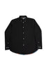 Long-Sleeved Shirt with Striped Details in jet black - Toplook London