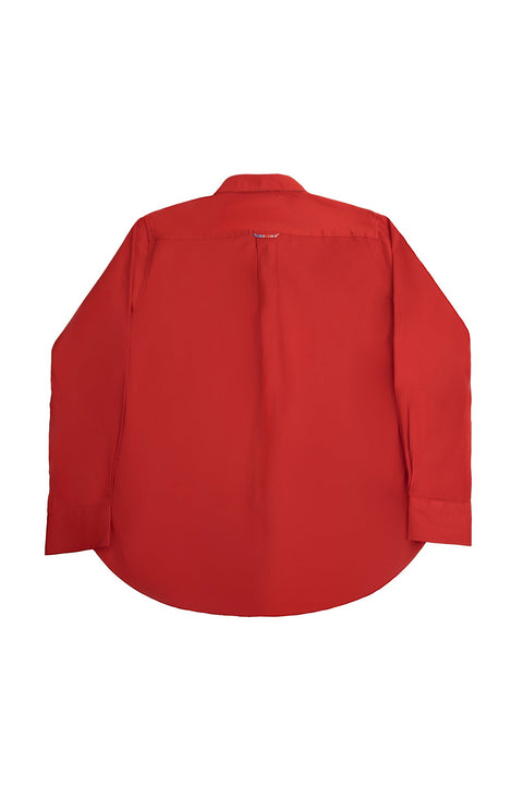 Long-Sleeved Shirt with Striped Details in molten lava - Toplook London