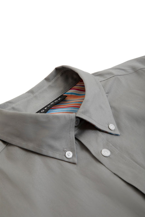 Long-Sleeved Shirt with Striped Details in ultimate grey - Toplook London