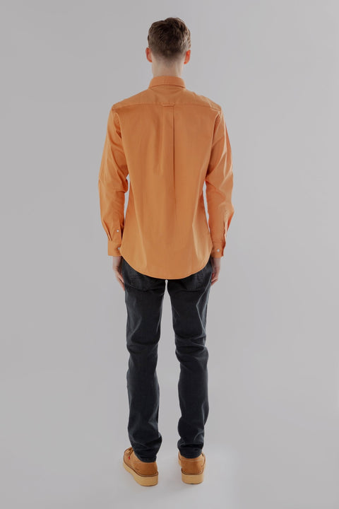 Long-Sleeved Shirt With Two Patch pockets in Butterrum Colour - Toplook London