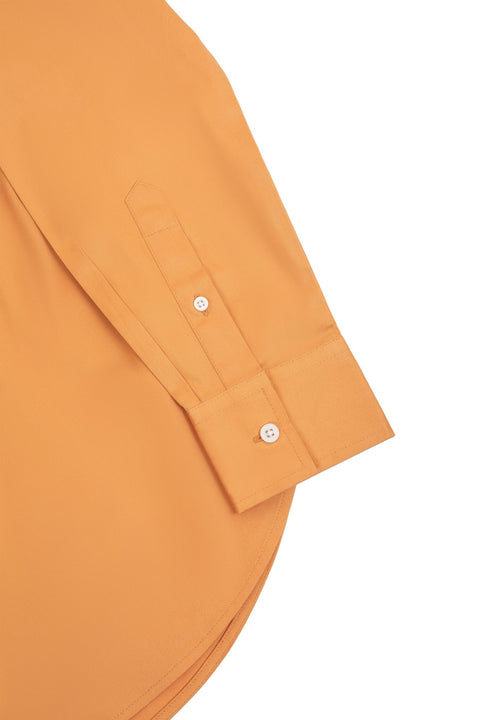 Long-Sleeved Shirt With Two Patch pockets in Butterrum Colour - Toplook London