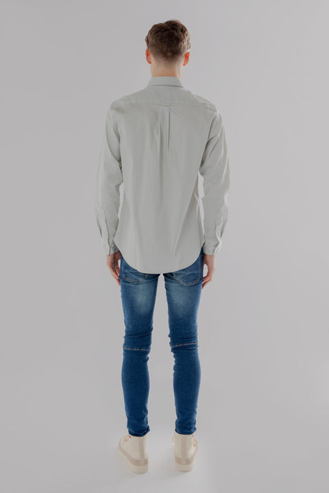 Long-Sleeved Shirt With Two Patch pockets in Grey Day Colour - Toplook London