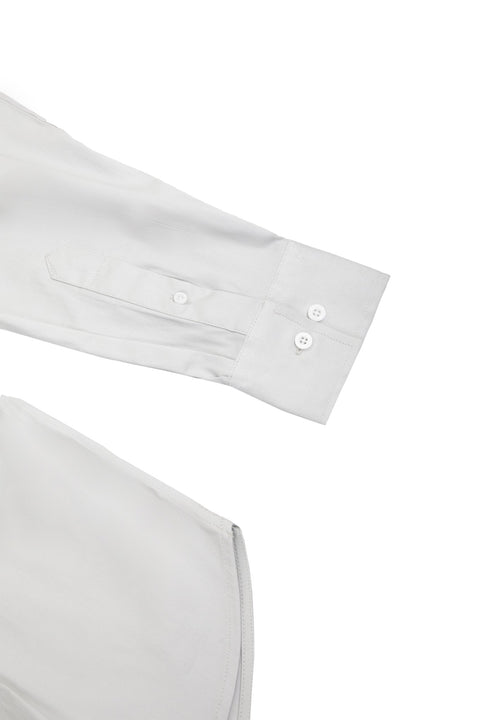 Long-Sleeved Shirt With Two Patch pockets in Grey Day Colour - Toplook London
