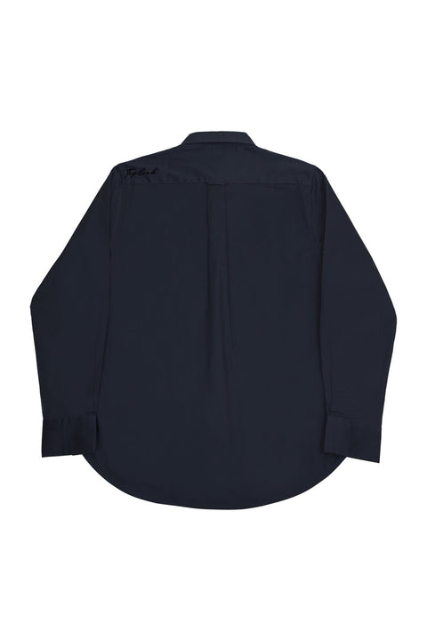 Long-Sleeved Shirt with Two Patch Pockets in ombre blue Colour - Toplook London