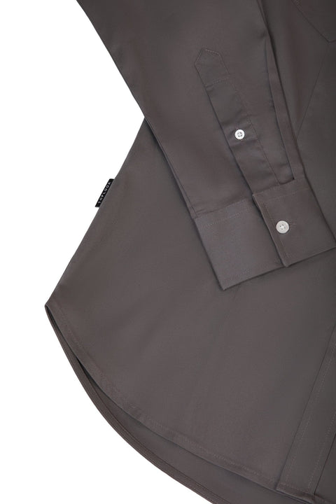 Long-Sleeved Shirt with Two Patch Pockets in pearl blue Colour - Toplook London