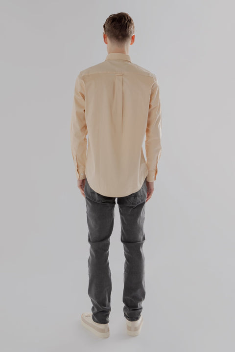 Long-Sleeved Shirt With Two Patch pockets in Volcanic Glass Colour - Toplook London