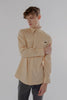 Long-Sleeved Shirt With Two Patch pockets in Volcanic Glass Colour - Toplook London