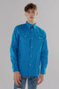Long-Sleeved Shirt with Two Pockets in Brilliant blue Colour - Toplook London
