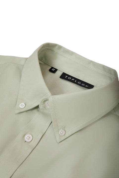 Long-Sleeved Shirt with Two Pockets in pumice stone - Toplook London