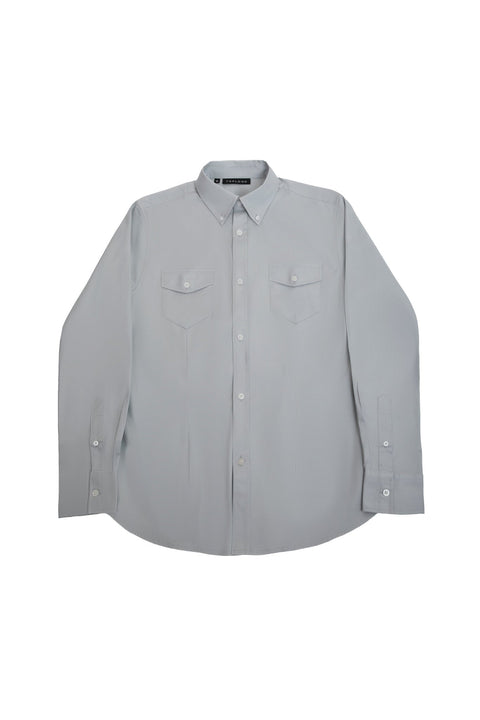 Long-Sleeved Shirt with Two Pockets in seafoam - Toplook London