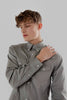 Long-Sleeved Shirt with Two Pockets in wild dove Colour - Toplook London