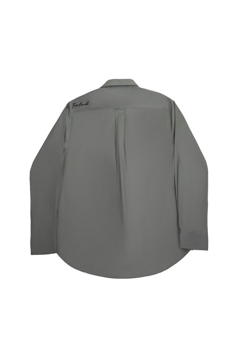 Long-Sleeved Shirt with Two Pockets in wild dove Colour - Toplook London