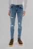 Men's Acid Rain Wash Ripped Skinny Fit Jeans in Light Acid wash - Toplook London