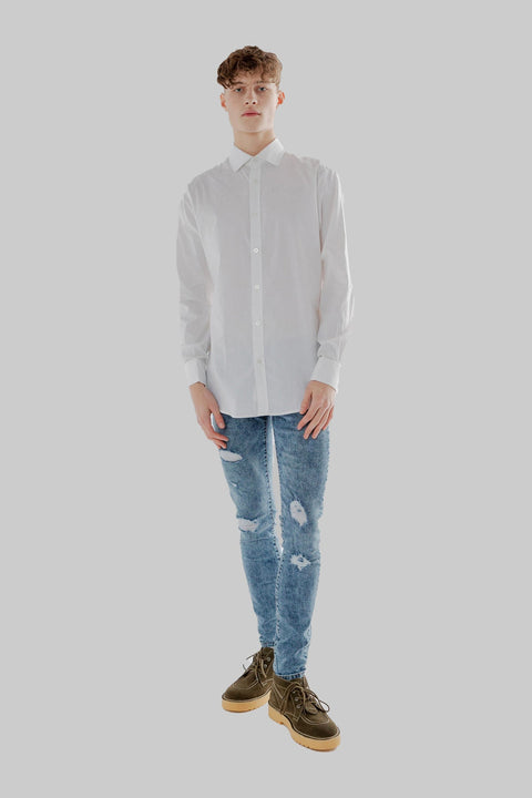 Men's Acid Rain Wash Ripped Skinny Fit Jeans in Light Acid wash - Toplook London