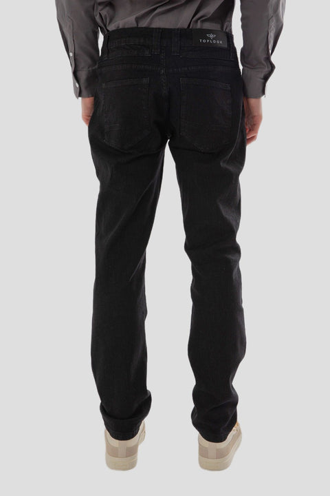 Men's Black Forest Tapered Fit Denim Jeans Pants - Toplook London