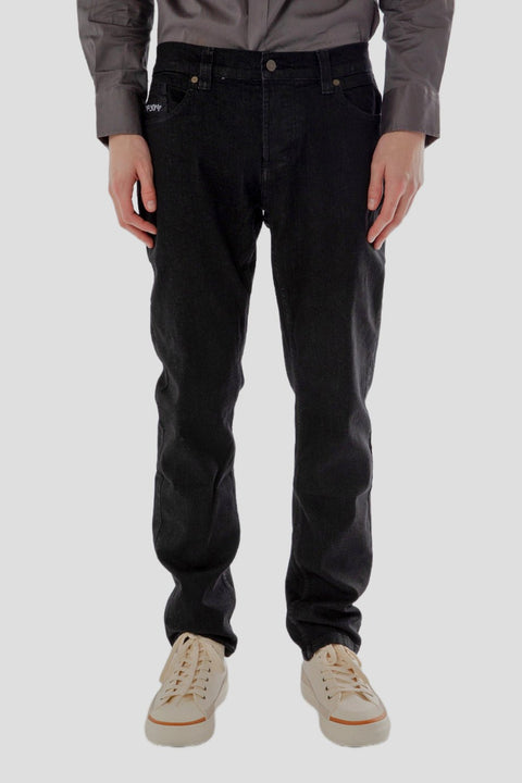 Men's Black Forest Tapered Fit Denim Jeans Pants - Toplook London