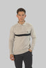 Men's Cotton Long-Sleeved Stripe Polo Shirt In Light Marl - Toplook London