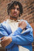MEN'S FULL ZIP HOODIE TRACKSUIT TOP, LIGHT BLUE - Toplook London