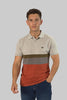 Men's Panel Polo Shirt Casual Wear Chest Stripe In Grey - Toplook London