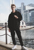 MEN'S PULL OVER TRACKSUIT HOODIE, BLACK - Toplook London