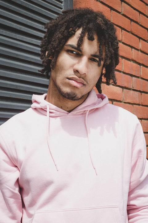 MEN'S PULL OVER TRACKSUIT HOODIE, LIGHT PINK - Toplook London