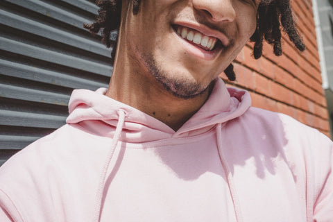 MEN'S PULL OVER TRACKSUIT HOODIE, LIGHT PINK - Toplook London