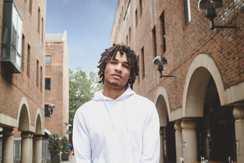 MEN'S PULL OVER TRACKSUIT HOODIE, WHITE - Toplook London