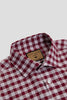 Men's Pure Cotton Classic Fit Oxford Check Shirt, Berry White - Toplook London