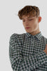 Men's Pure Cotton Classic Fit Oxford Check Shirt, Green White - Toplook London