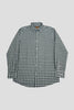 Men's Pure Cotton Classic Fit Oxford Check Shirt, Green White - Toplook London