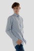 Men's Pure Cotton Classic Fit Oxford Check Shirt, Sky Blue White - Toplook London