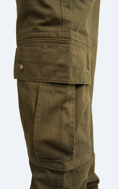 Men's Relaxed Fit Combat Cargo Pants, Khaki - Toplook London
