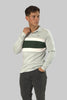 Multicolored Cotton Long-Sleeved Stripe Polo Shirt In Baby Blue - Toplook London