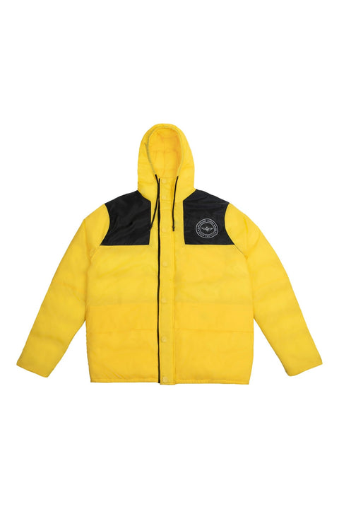 Puffer jacket with Panel details in yellow - Toplook London