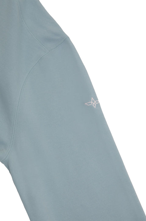 RARE EMBROIDERED LOGO FULL ZIP SWEATSHIRT IN LIGHT BLUE - Toplook London
