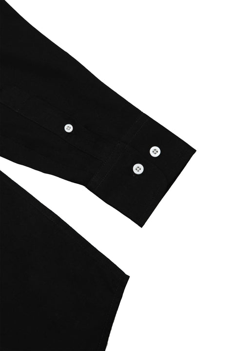Regular Fit Oxford Cotton Long Sleeve Formal Smart Business Mens Black Colour - Toplook London