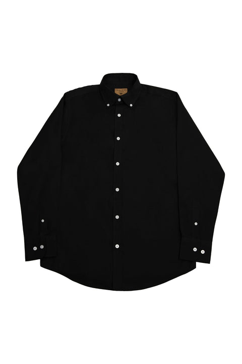 Regular Fit Oxford Cotton Long Sleeve Formal Smart Business Mens Black Colour - Toplook London