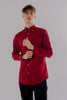Regular Fit Oxford Cotton Long Sleeve Formal Smart Business Mens Shirt Burgundy Colour - Toplook London