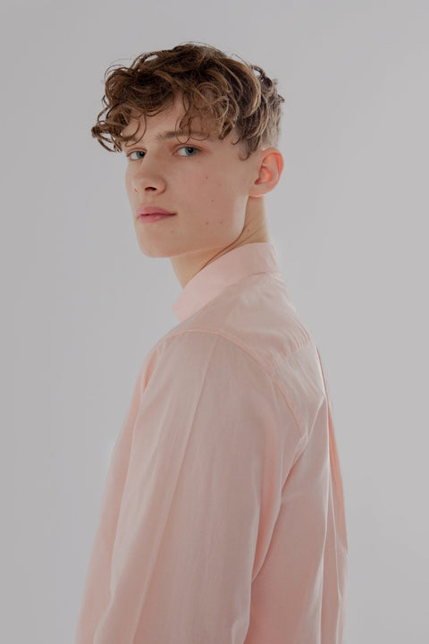 Regular Fit Oxford Cotton Long Sleeve Formal Smart Business Mens Shirt Pink Colour - Toplook London
