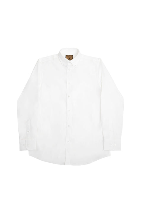 Regular Fit Oxford Cotton Long Sleeve Formal Smart Business Mens Shirt White Colour - Toplook London