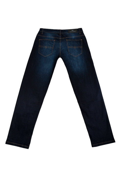 Seahawk Coloured Straight Jeans in Indigo dark wash - Toplook London