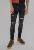 Smart 3D Ripped Slim Fit Jeans in Black - Toplook London
