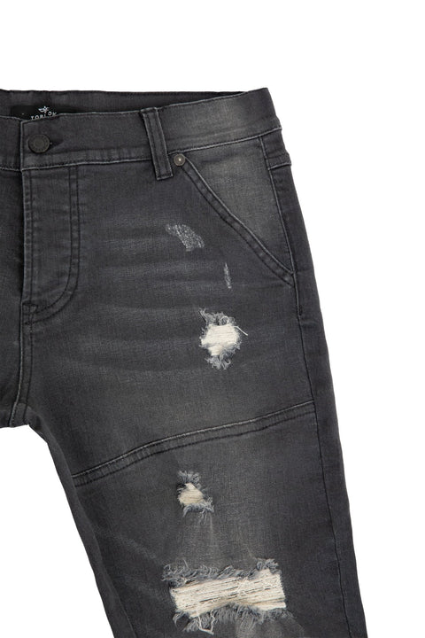 Smart 3D Ripped Slim Fit Jeans in grey - Toplook London